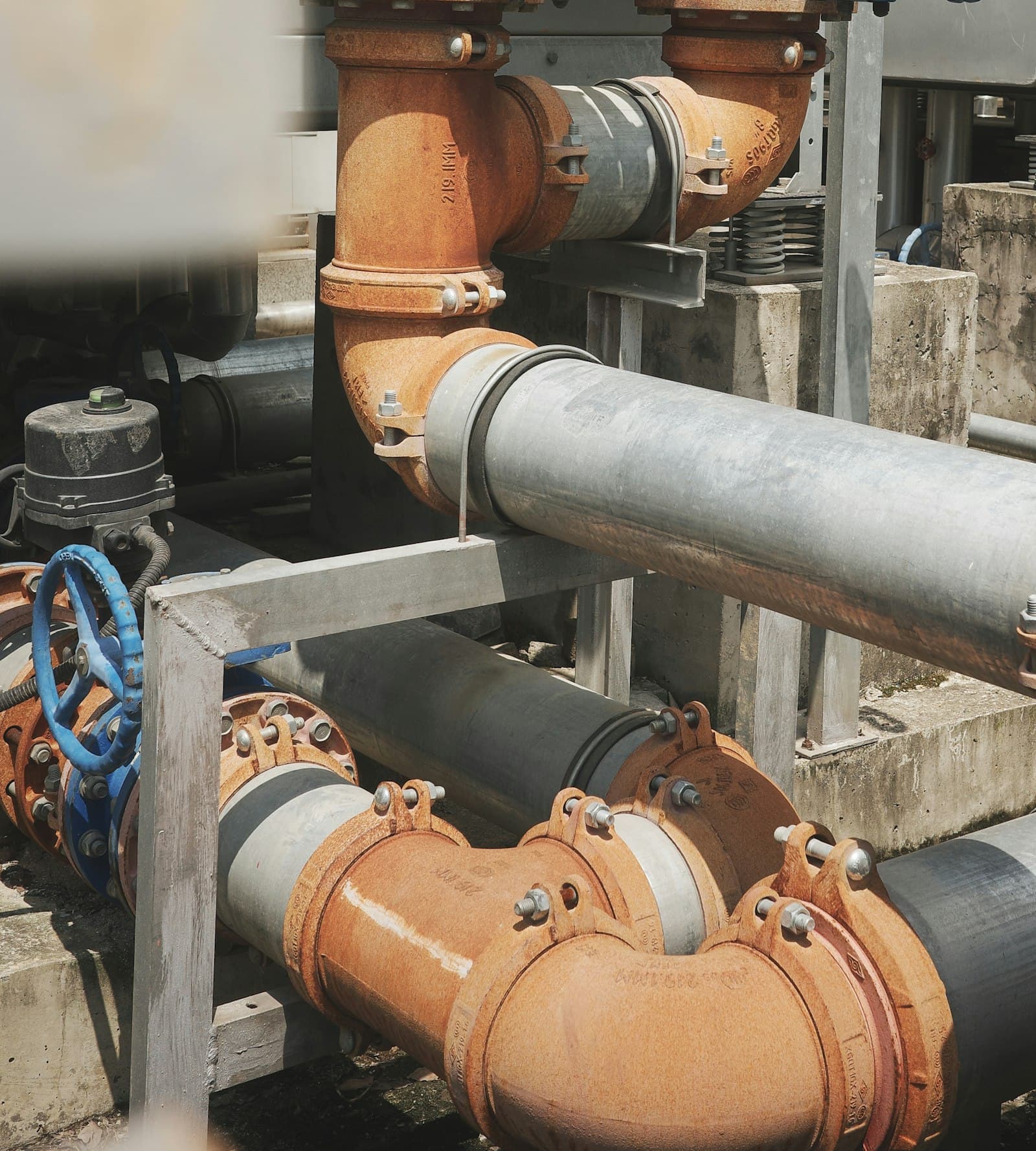 Industrial piping for comparison context